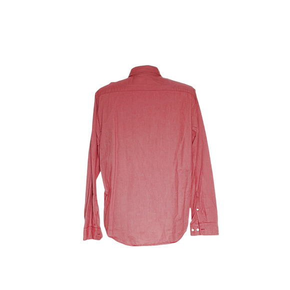 Express Men's Red Canvas Button-Down - Picture 2 of 4